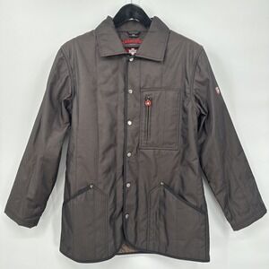 Wellensteyn Mens Size M Embassy jacket brown Quilted Snap Pockets Waterproof